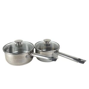 Wolfgang Puck Cookware 15qt Saucepan 1810 Stainless Steel Glass Lid